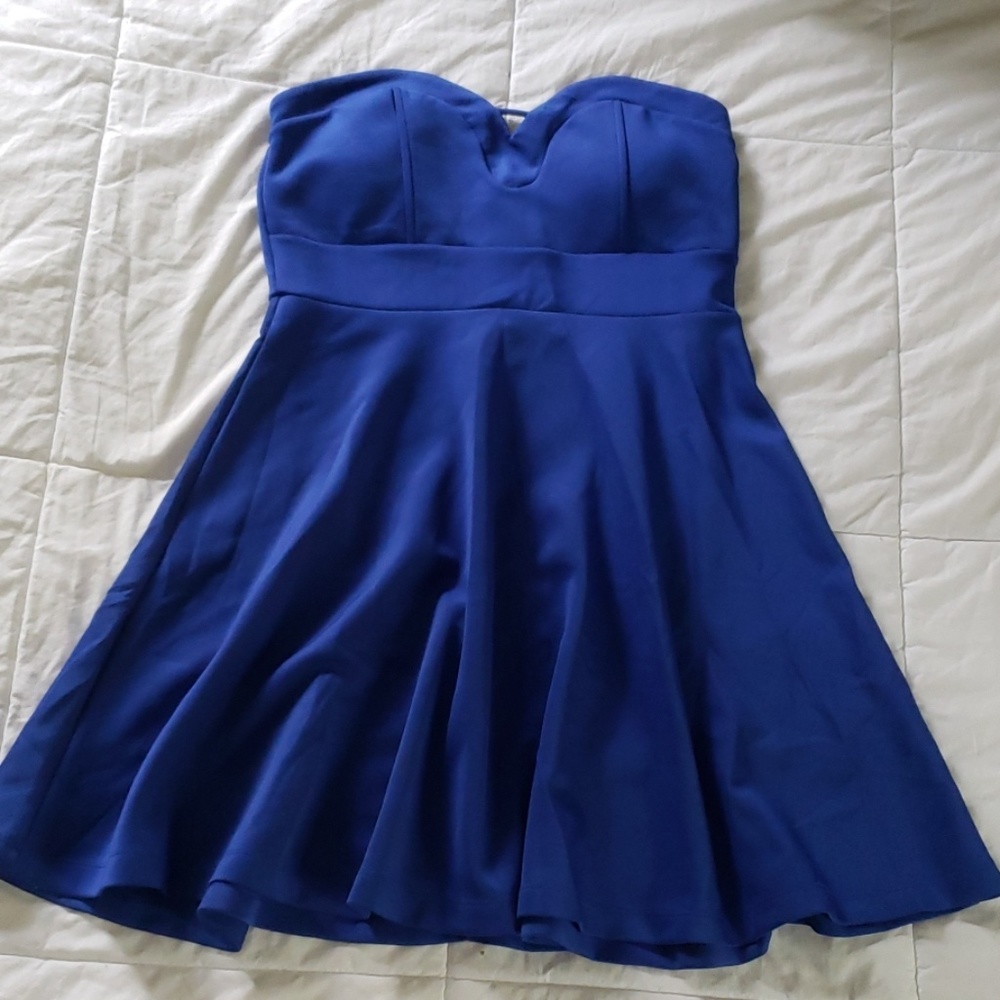 Seductions royal blue strapless dress sz L